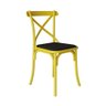 Kit 2 Cadeiras Katrina Assento Corano Preto Aço Amarelo Amarelo - 3