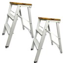 Ver imagem 1 de Kit 2 Escadas Multifuncional Banqueta Dobrável Portátil