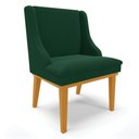 Ver imagem 5 de Cadeira Sala de Jantar Base Madeira Castanho Kit 4 Liz Bouclê Verde D03 - D’Rossi