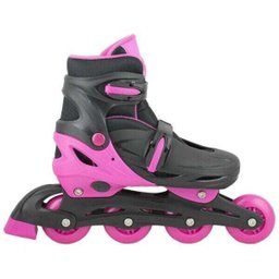 Kit Patins Infantil com Led 4 Rodas In-Line Capacete e acessórios Feminino 36-39 Rosa - 2 Kit Patins Infantil com Led 4 Rodas In-Line Capacete e acessórios Feminino 36-39 Rosa - 2