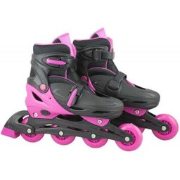 Kit Patins Infantil com Led 4 Rodas In-Line Capacete e acessórios Feminino 36-39 Rosa - 1 Kit Patins Infantil com Led 4 Rodas In-Line Capacete e acessórios Feminino 36-39 Rosa - 1