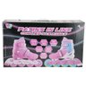Patins Infantil com Led 4 Rodas In-Line Feminino 32-35 Rosa e Azul - 3