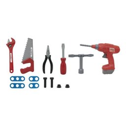 Kit ferramentas infantil completo de brinquedo com Furadeira com chave - 1
