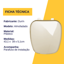 Ver imagem 3 de Assento Tampa para Vaso Sanitário Almofadado Compatível Fit Bege Durín