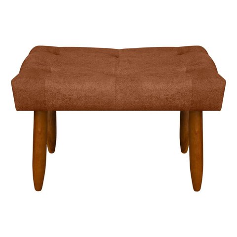 Banqueta Puff Retangular Requinte para Sala Quarto Bouclê:bouclê Terracota