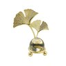 Folha Dourado com Esfera Decorativa 10cm em Metal Decoração:01 - 2