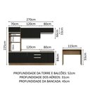 Ver imagem 4 de Armário de Cozinha Completa 315cm Rustic/Preto Glamy Madesa 02