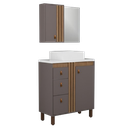 Ver imagem 1 de Conjunto Gabinete para Banheiro 60cm com Tampo de Pedra Sofia