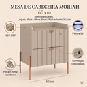 Ver imagem 2 de Mesa de Cabeceira Moriah 2 Gavetas Detalhe Laqueados Moriah 60cm Conect Cobre