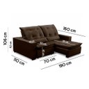 Ver imagem 7 de Sofa Retratil Reclinavel 2 Lugares 1,90m Atlantis Veludo Marrom Lansofbr Lansof Brasil