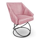 Ver imagem 2 de Kit 2 Poltronas Luxo Alana Veludo Base Luxo Preto - Pallazio Cor:Rosê