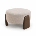 Ver imagem 1 de Puff Redondo Argo Courino Marrom | Bouclé Sagu Marrom Claro - Sallar Home