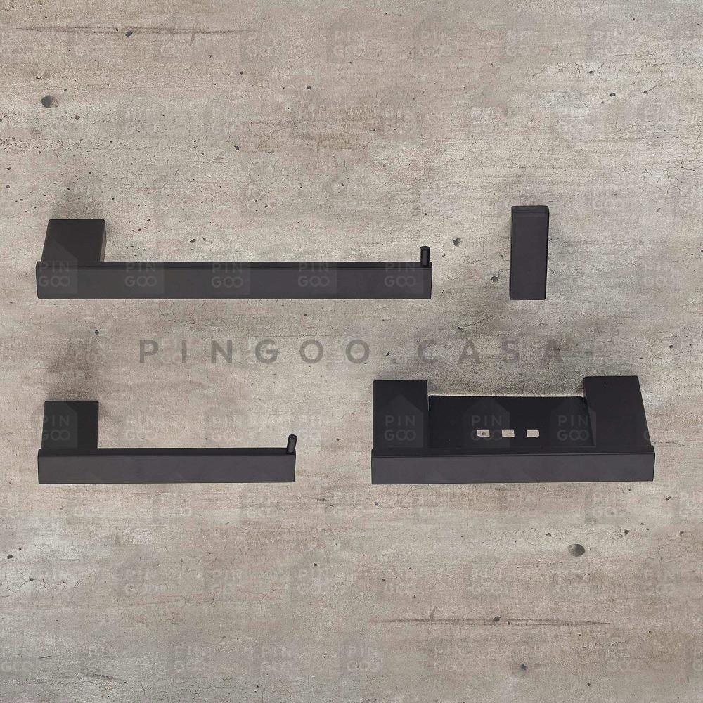 Acessórios Para Banheiro 5 Peças Jauru Pingoo.casa - Preto - 7