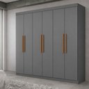 Ver imagem 3 de Guarda-roupa Casal Monte 6 Portas 2 Gavetas 100% Mdf Onix - Pnr Móveis
