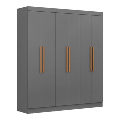 Guarda-roupa Casal Monte 6 Portas 2 Gavetas 100% Mdf Onix - Pnr Móveis