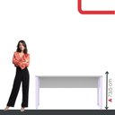 Ver imagem 5 de Escrivaninha Mesa Escritório X 150cm Industrial Cinza e Lilas