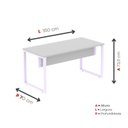 Ver imagem 4 de Escrivaninha Mesa Escritório X 150cm Industrial Cinza e Lilas