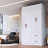Guarda-roupas Solteiro 4 Portas e 2 Gavetas Multimóveis Cr35209 Branco - 2