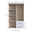 Ver imagem 5 de Guarda-roupas Solteiro 4 Portas e 2 Gavetas Multimóveis Cr35209 Branco