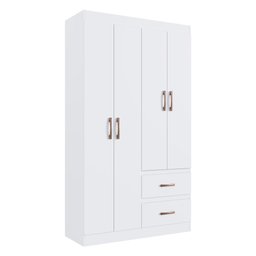 Guarda-roupas Solteiro 4 Portas e 2 Gavetas Multimóveis Cr35209 Branco - 1
