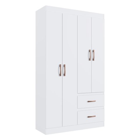 Guarda-roupas Solteiro 4 Portas e 2 Gavetas Multimóveis Cr35209 Branco