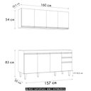Ver imagem 6 de Armário Cozinha e Balcão para Pia 160cm Arkansas Castanho - Lumil