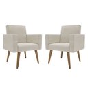 Ver imagem 1 de Kit 2 Poltronas para Sala de Estar e Recepção Lina Bege