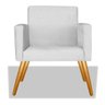 Kit 2 Poltrona Cadeira Decorativa Beatriz Recepção Consultório Suede Branco - 3