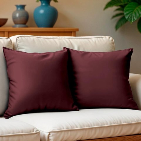 Kit 2 Capas de Almofadas Velusoft Vinho 45x45cm cama inbox