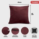 Ver imagem 2 de Kit 2 Capas de Almofadas Velusoft Vinho 45x45cm cama inbox