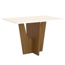 Ver imagem 1 de Mesa de Jantar Vértice 120 Cm Canto Reto sem Vidro Nature Off White – Henn
