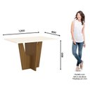 Ver imagem 2 de Mesa de Jantar Vértice 120 Cm Canto Reto sem Vidro Nature Off White – Henn