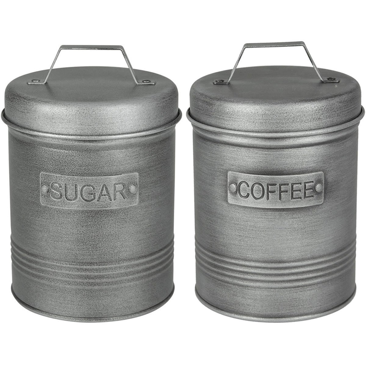 Kit 2 Latas Porta Condimentos 1,50L Potes para Açúcar e Café em Aço Soho Yoi Grafite - 1