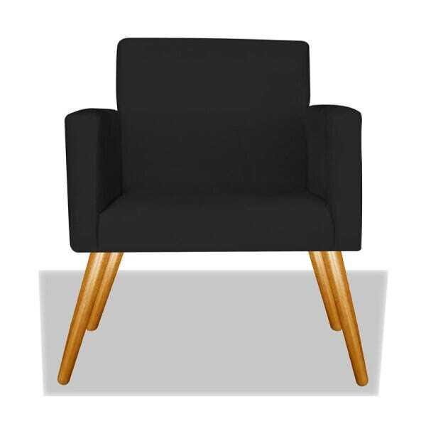 Kit 2 Poltrona Decorativa Cadeira Beatriz Escritório Recepção Quarto Suede Preto - 3