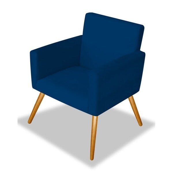 Kit 2 Poltrona Cadeira Decorativa Beatriz Escritório Recepção Sala Corano Azul Marinho - Am Decor - 2