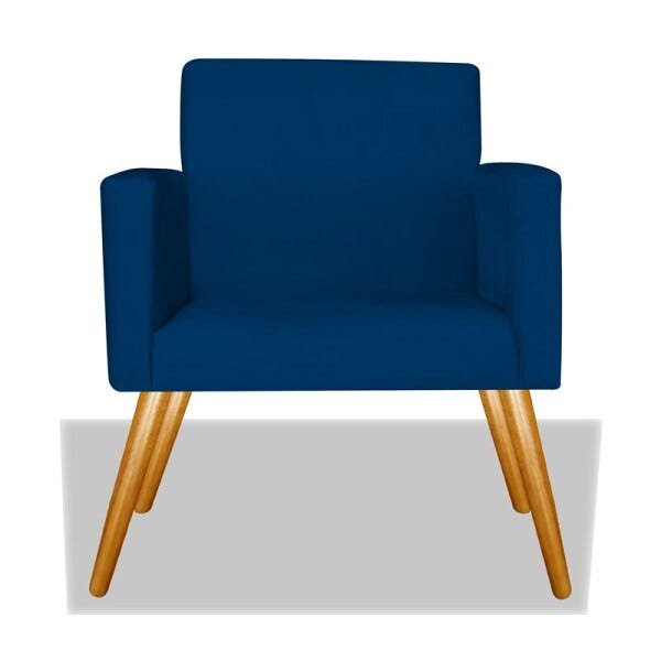 Kit 2 Poltrona Cadeira Decorativa Beatriz Escritório Recepção Sala Corano Azul Marinho - Am Decor - 3
