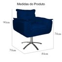 Ver imagem 5 de Combo 2 Poltronas Para Escritório Com Base Giratória de Metal Opala Suede Azul Marinho - LM DECOR