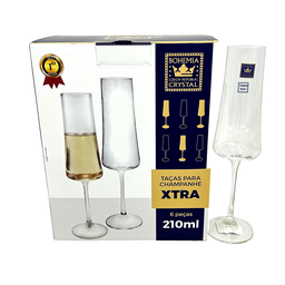 Conjunto com 6 Taças para Espumante Xtra em Cristal Ecológico 210ml - 2