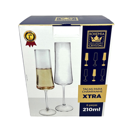 Conjunto com 6 Taças para Espumante Xtra em Cristal Ecológico 210ml - 5