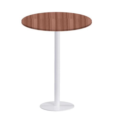 Mesa Pisa Beta Bistrô Fratini 107,50cm (a) Disco Redondo Branco Tampo Mdp Redondo Walnut 60cm (l)