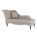 Ver imagem 5 de Divã Recamier Chaise Longue Valentina Clássico com Pés de Madeira Veludo Bege - Desk Design
