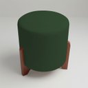 Ver imagem 7 de Puff Decorativo Eloah Redondo Assento Extra para Sala Quarto Suede Pufe com Pés de Madeira