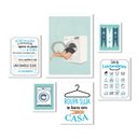 Ver imagem 2 de Kit 6 Quadros Lavanderia Divertida:moldura Branca