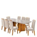 Ver imagem 2 de Mesa de Jantar 8 Lugares Zinnia com Vidro Mel/off White/pastel - Viero Móveis