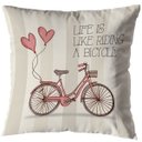 Ver imagem 3 de Kit 6 Almofadas Cheias 40cm X 40cm Decorativas Estampadas Sala Sofá Quarto Vintage Bike Caqui