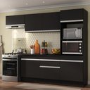 Ver imagem 2 de Armário de Cozinha Compacta 4 Peças com Rodapé Mp2176 Made Multimóveis Preto/branco