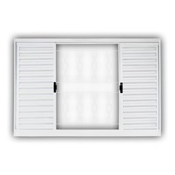 Janela de Aço Veneziana de Correr 100x150cm 4 Folhas com Grade Minas Sul MGM - 1