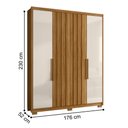 Ver imagem 2 de Guarda Roupa 4 Portas Ripado Porto Freijó Off White