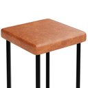 Ver imagem 5 de Kit 06 Banquetas Alta Bar Cozinha Sala de Jantar Preto Stella L02 Couríssimo Camel - Lyam Decor