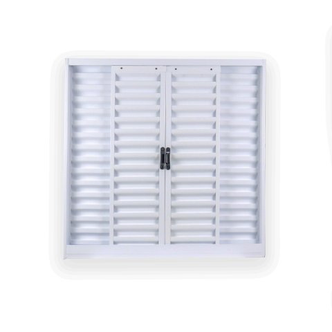 Janela de Aço Veneziana de Correr 4 Folhas com Grade 100x100cm Branca MGM Minas Sul Central
